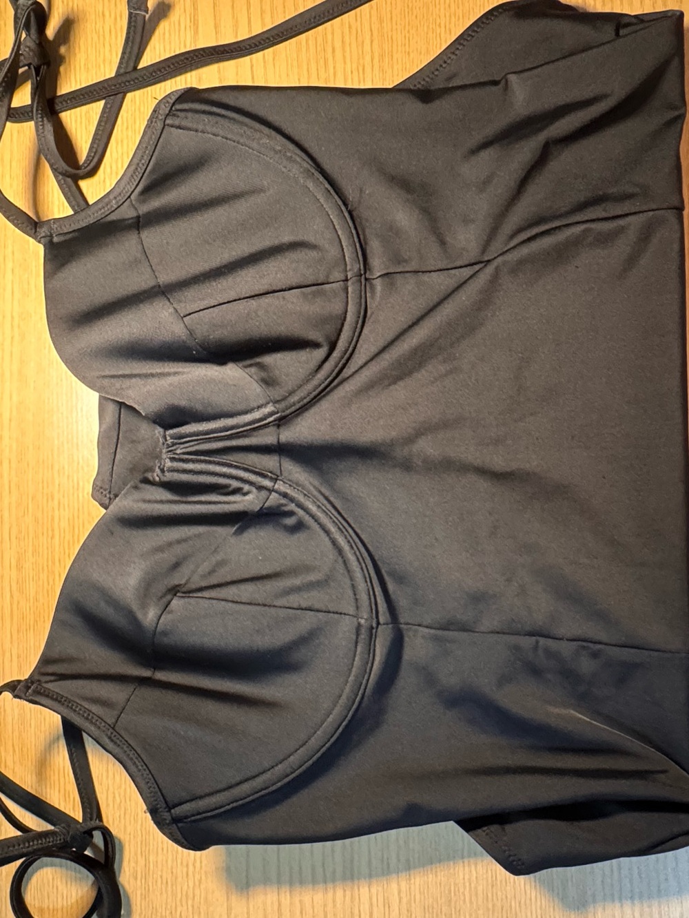 Old Navy Black Longline Bandeau Bralette with Adjustable Straps